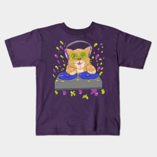 DJ Cat Kawaii Kids T-Shirt